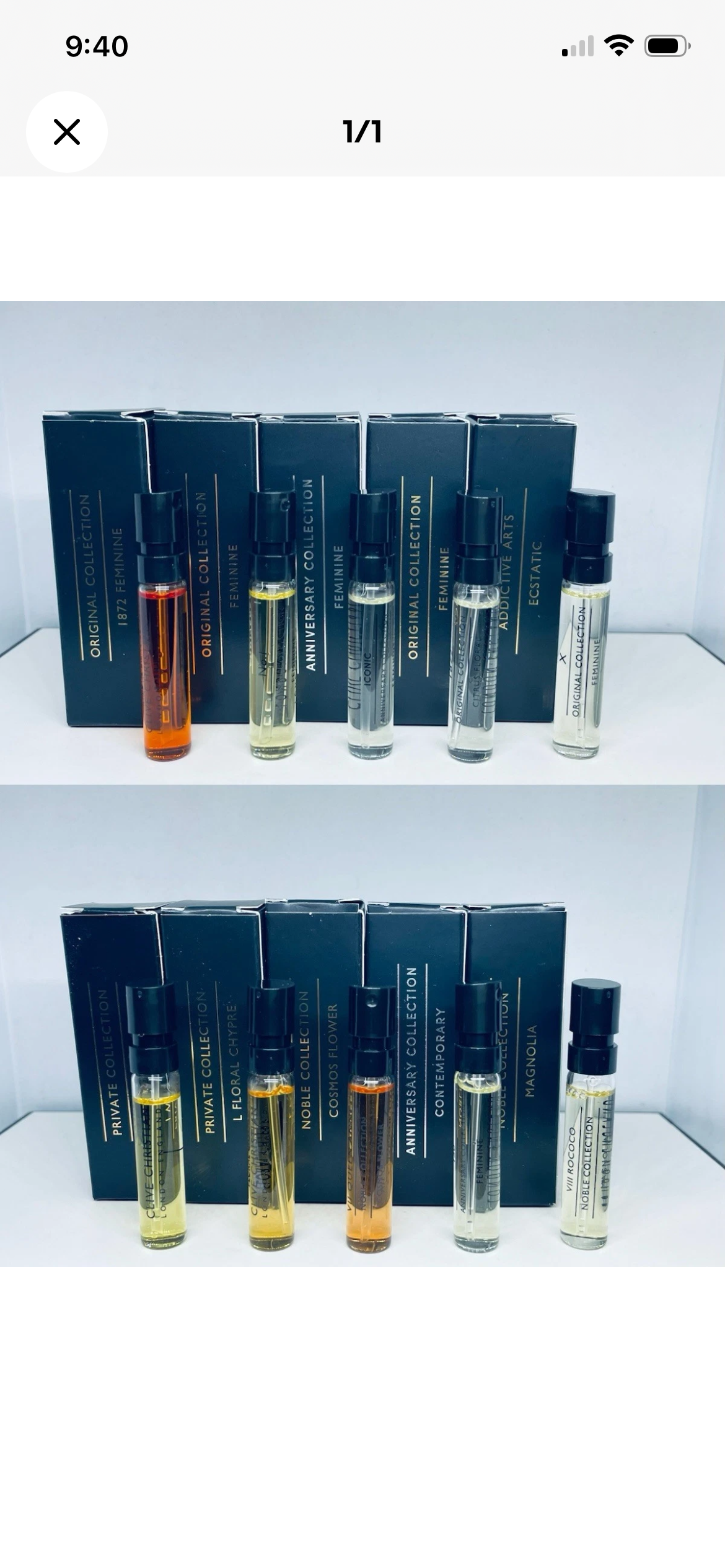 Clive Christian Women Parfume Collection Sample Spray 10pc Set