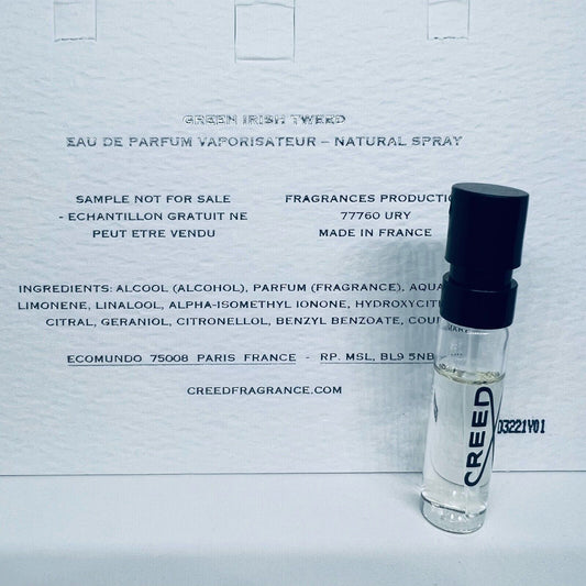 10x CREED Green Irish Tweed EDP Official Card Sample Spray 1.7ml