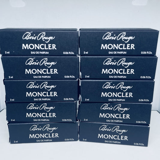 10 Pack Moncler Bois Rouge Eau de Parfum Sample Spray 2ml