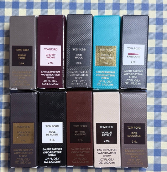 Tom Ford Men Cologne Collection Sample Spray Vials 10pc Set
