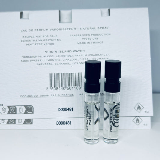 2Pc Creed Virgin Island Water EDP Official Carded Sample Spray 1.7ml