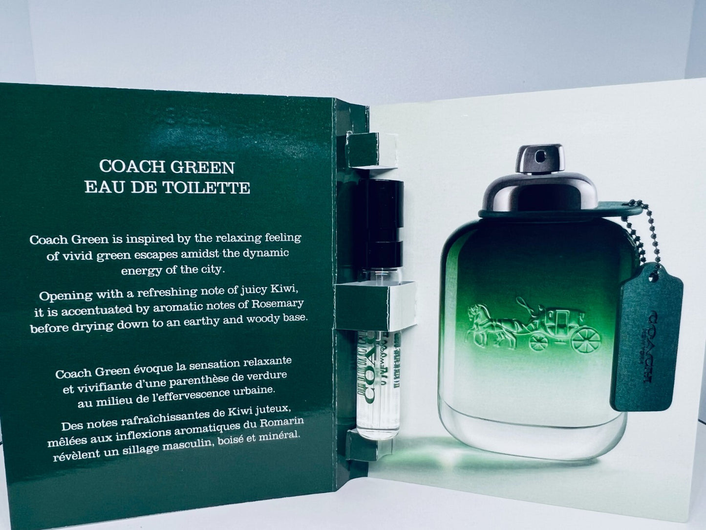3 Coach Green For Men Eau de Toilette Sample Spray 2ml /0.06oz