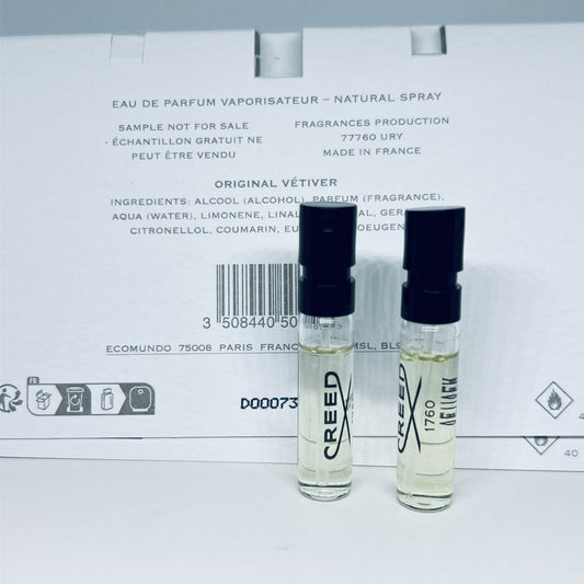 2Pc Creed Original Vetiver EDP Sample Vial Spray 1.7ml