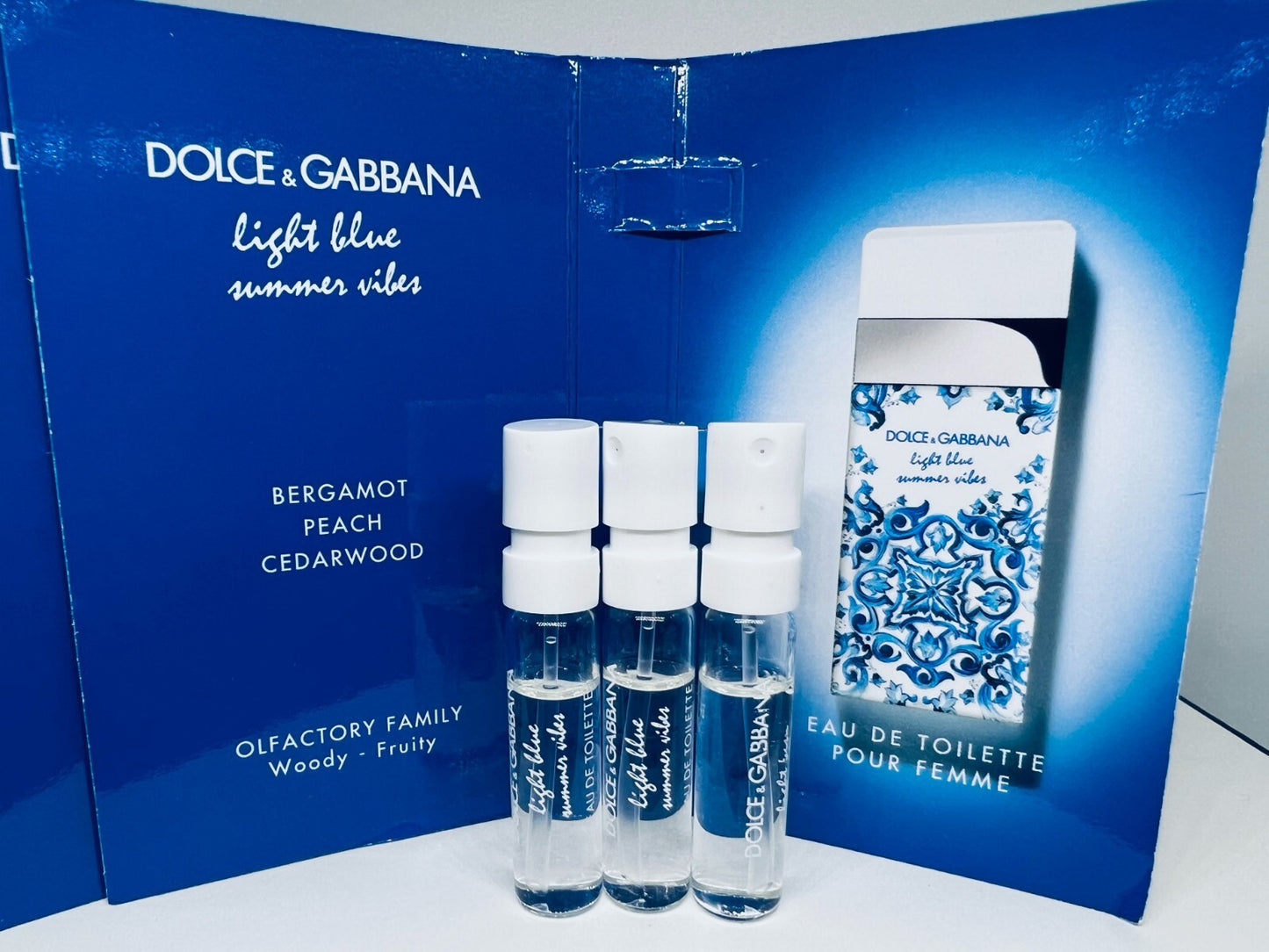 3 Dolce & Gabbana Light Blue Summer Vibes Eau de Toilette Sample Spray 1.5ml