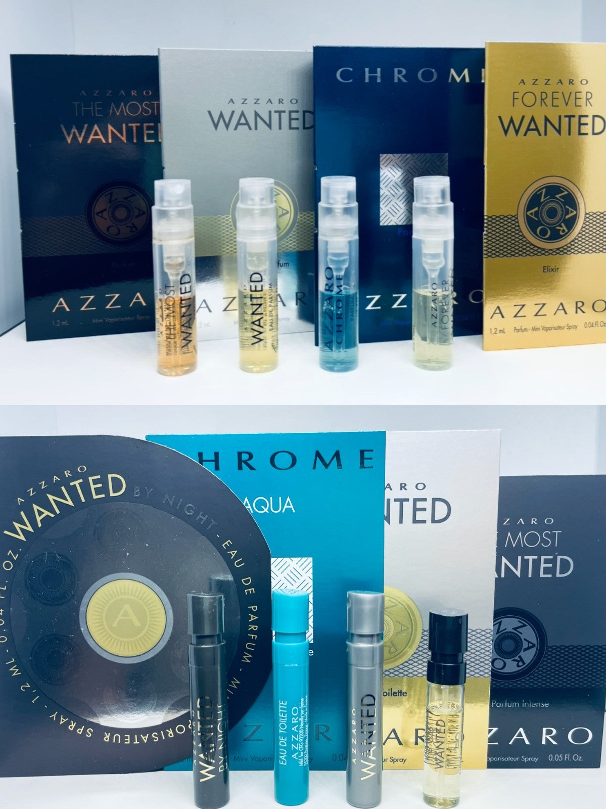 Azzaro Men Perfume Collection Sample Spray Vials 8pc Set
