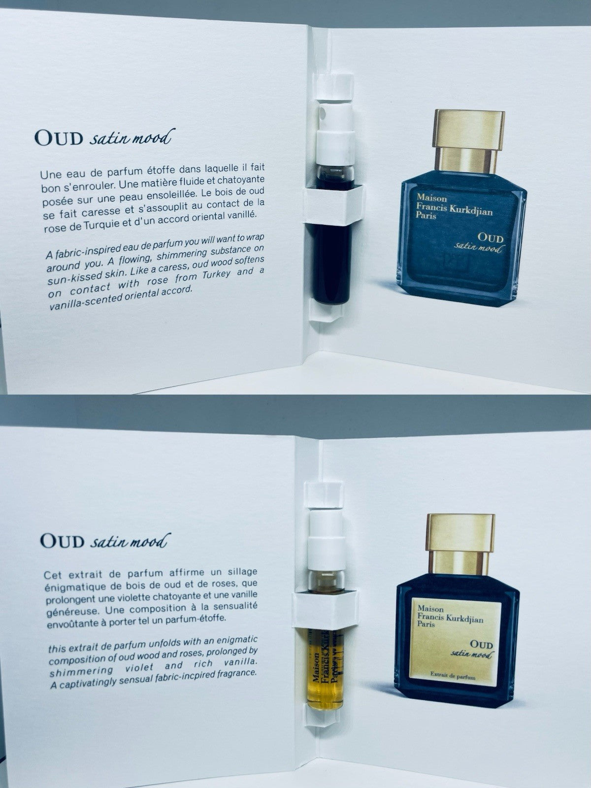 Maison Francis Kurkdjian Oud Satin Mood & Oud Satin Mood Extrait Sample 2pc Set