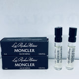 2x Moncler Les Roches Noires Eau de Parfum Sample Spray 2ml/0.06oz