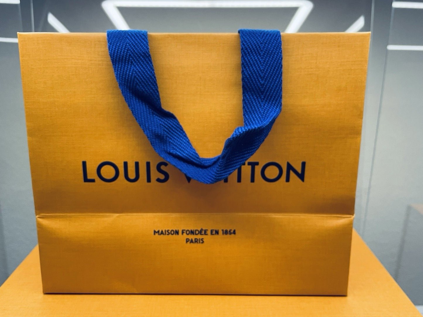 Authentic LOUIS VUITTON 8.75 X 7 X 4.5” Paper Gift/Shopping Bag