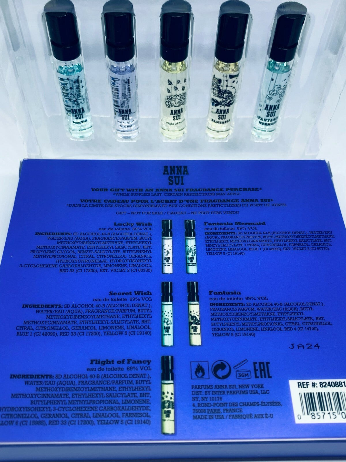 Anna Sui Perfume Collection Sampling Gift Set 5 Piece x 2ml