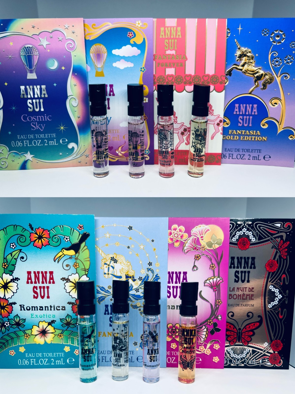 Anna Sui Women Perfume Collection Sample Spray Vials 8Pc Set