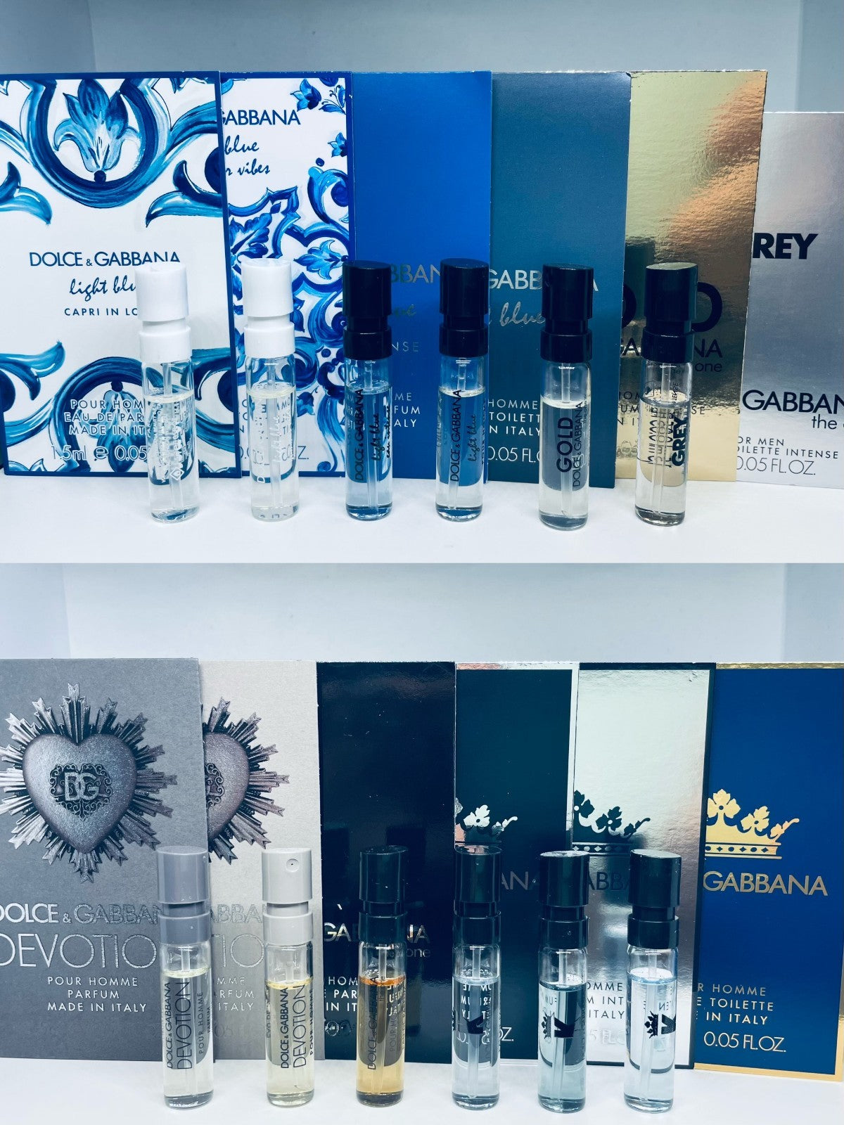 Dolce & Gabbana Cologne Collection Sample Spray 12Pc Set