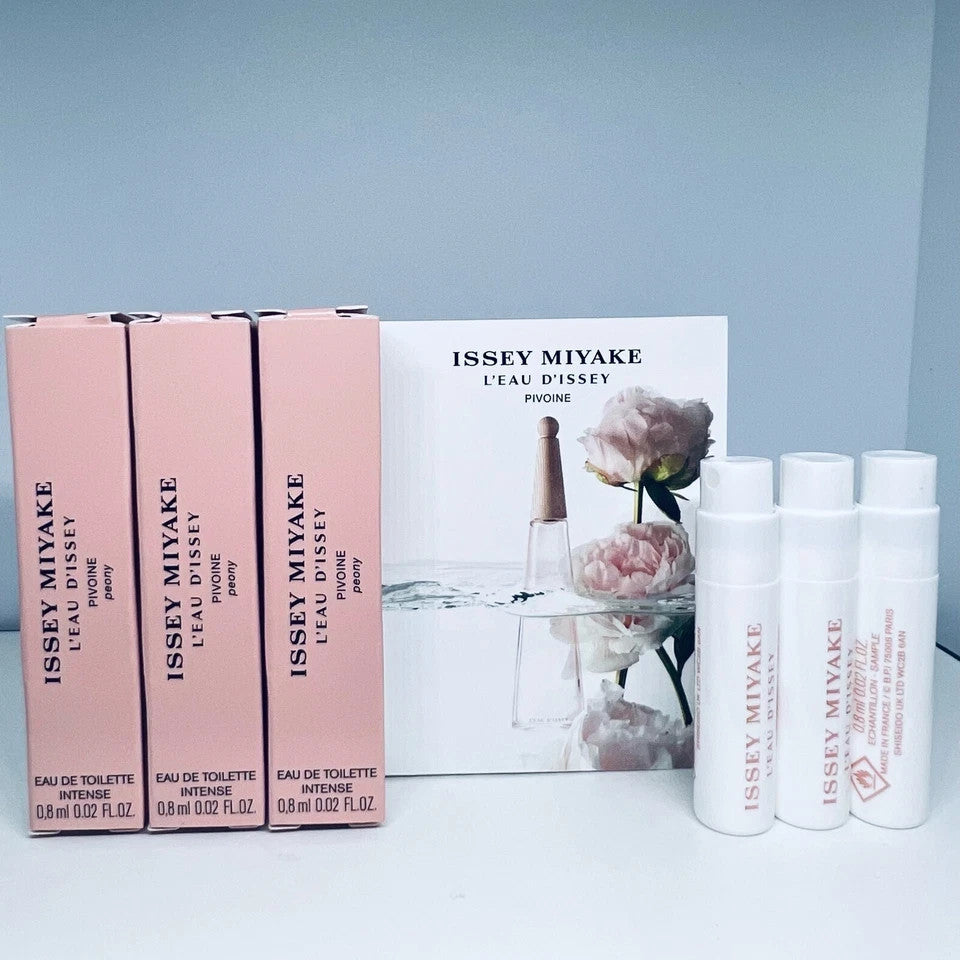 3x ISSEY MIYAKE L'Eau d'Issey PIVOINE PEONY EDT Intense 0.8ml /.02oz