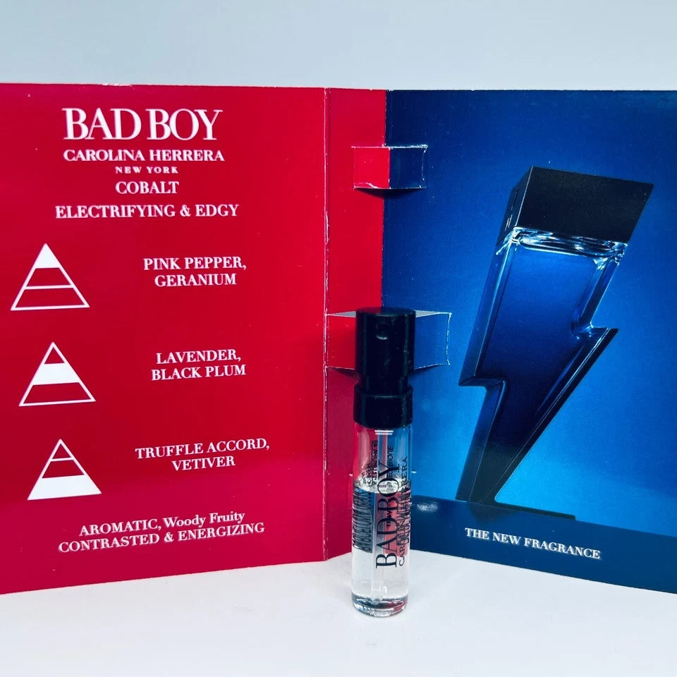 Carolina Herrera Bad Boy Cologne Collection Sample Spray 6pc Set