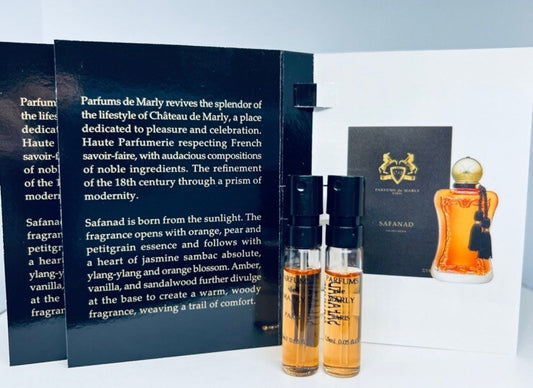 2Pc Parfums De Marly Safanad EDP Perfume Sample Spray 1.5ml
