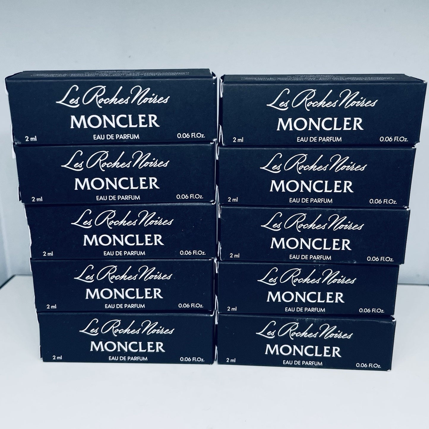 10 Pack Moncler Les Roches Noires Eau de Parfum Sample Spray 2ml/0.06oz