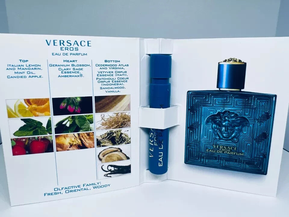 Versace Men Cologne Collection Sample Spray Vials 1ml / 0.03oz 10Pc Set