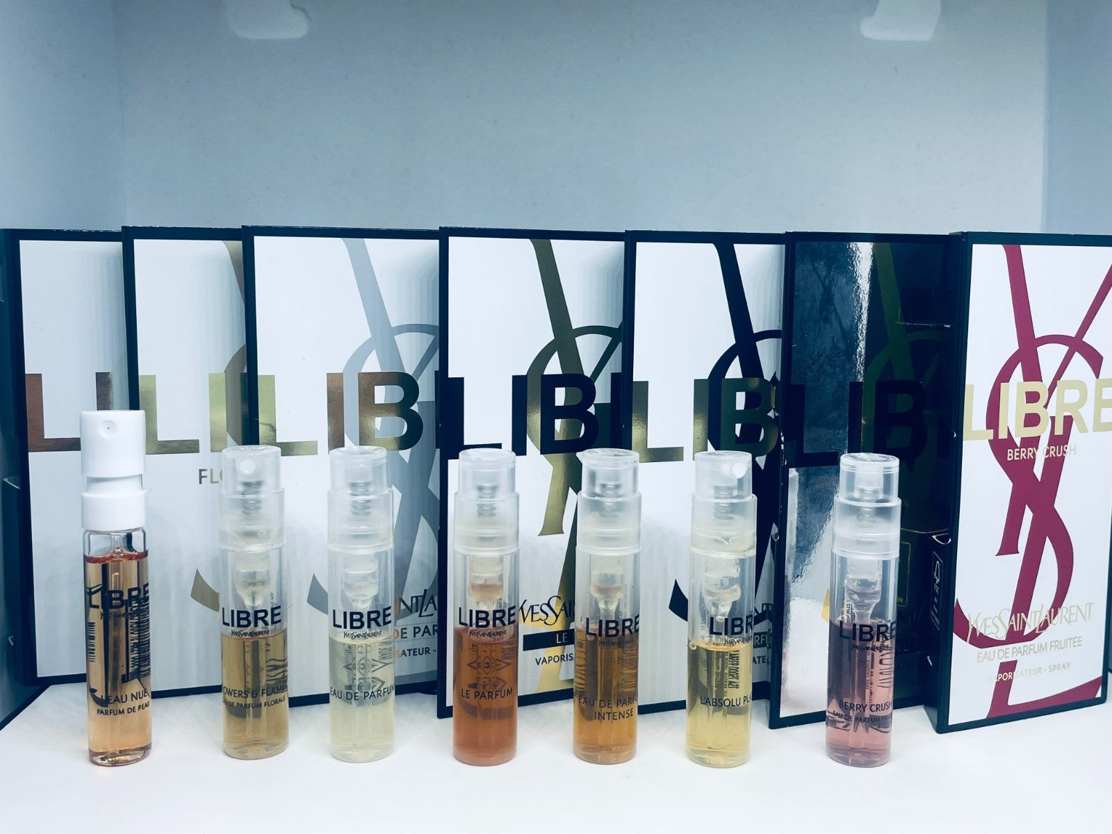 Yves Saint Laurent Libre Perfume Collection Sample Spray 7pc Set