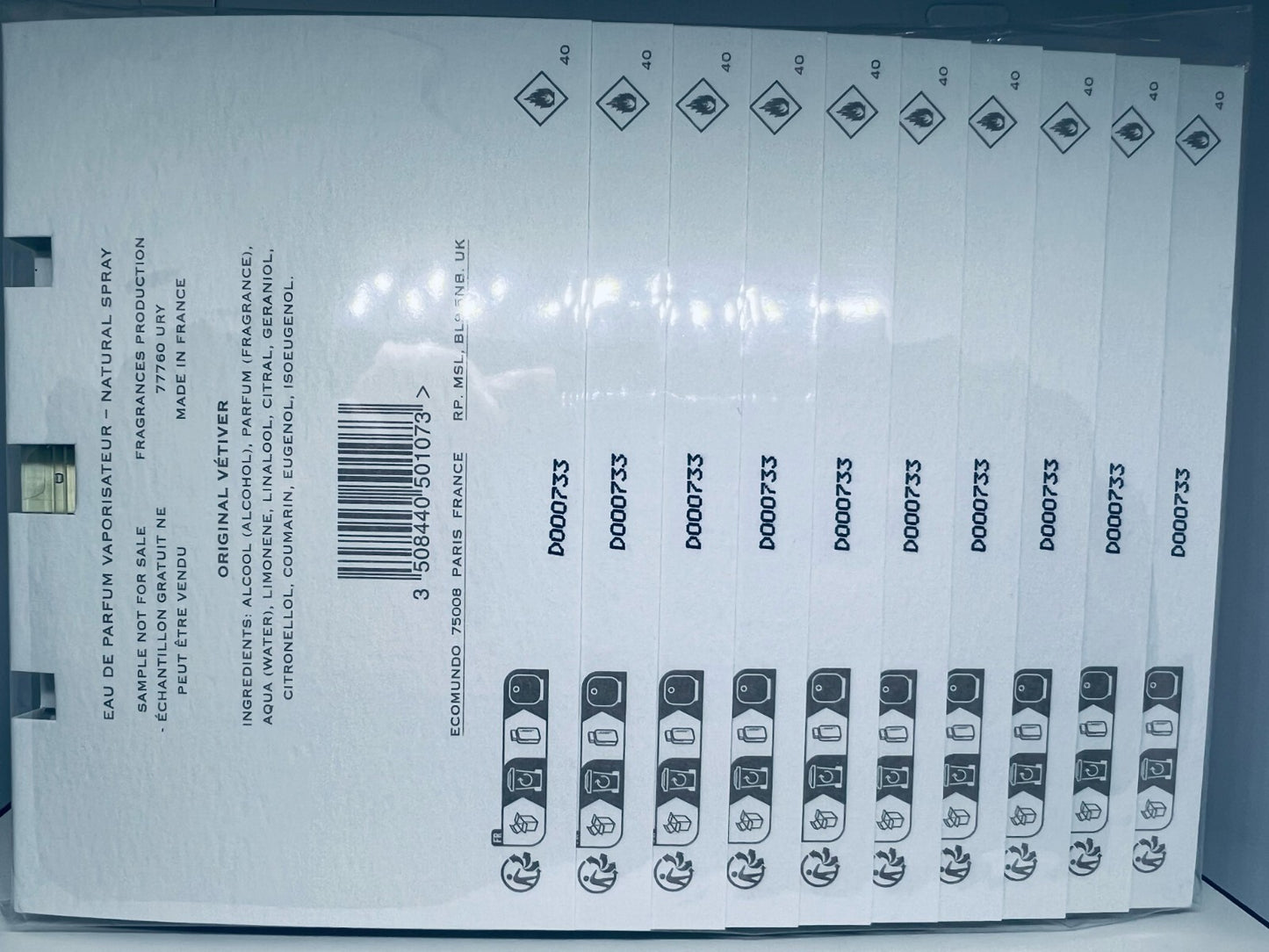 10x CREED Original Vetiver EDP Official Card Sample Spray 1.7ml
