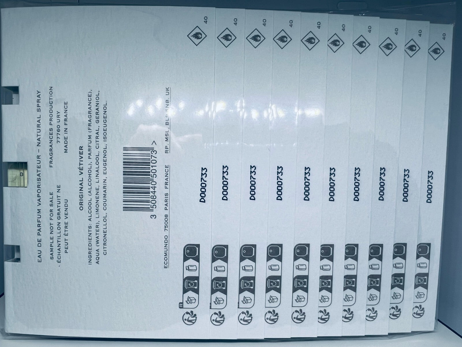 10x CREED Original Vetiver EDP Official Card Sample Spray 1.7ml