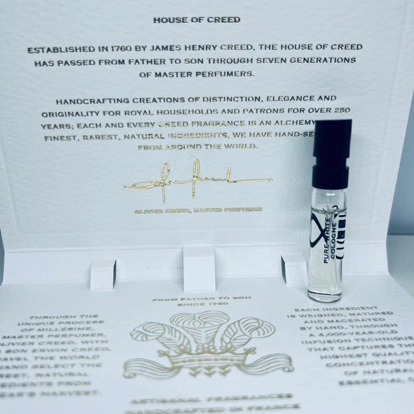 Crred Pure White Cologne EDP Sample Spray Vials 2ml