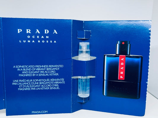 Prada Luna Rossa Ocean Men Cologne Collection Sample Vials Spray 3pc Set
