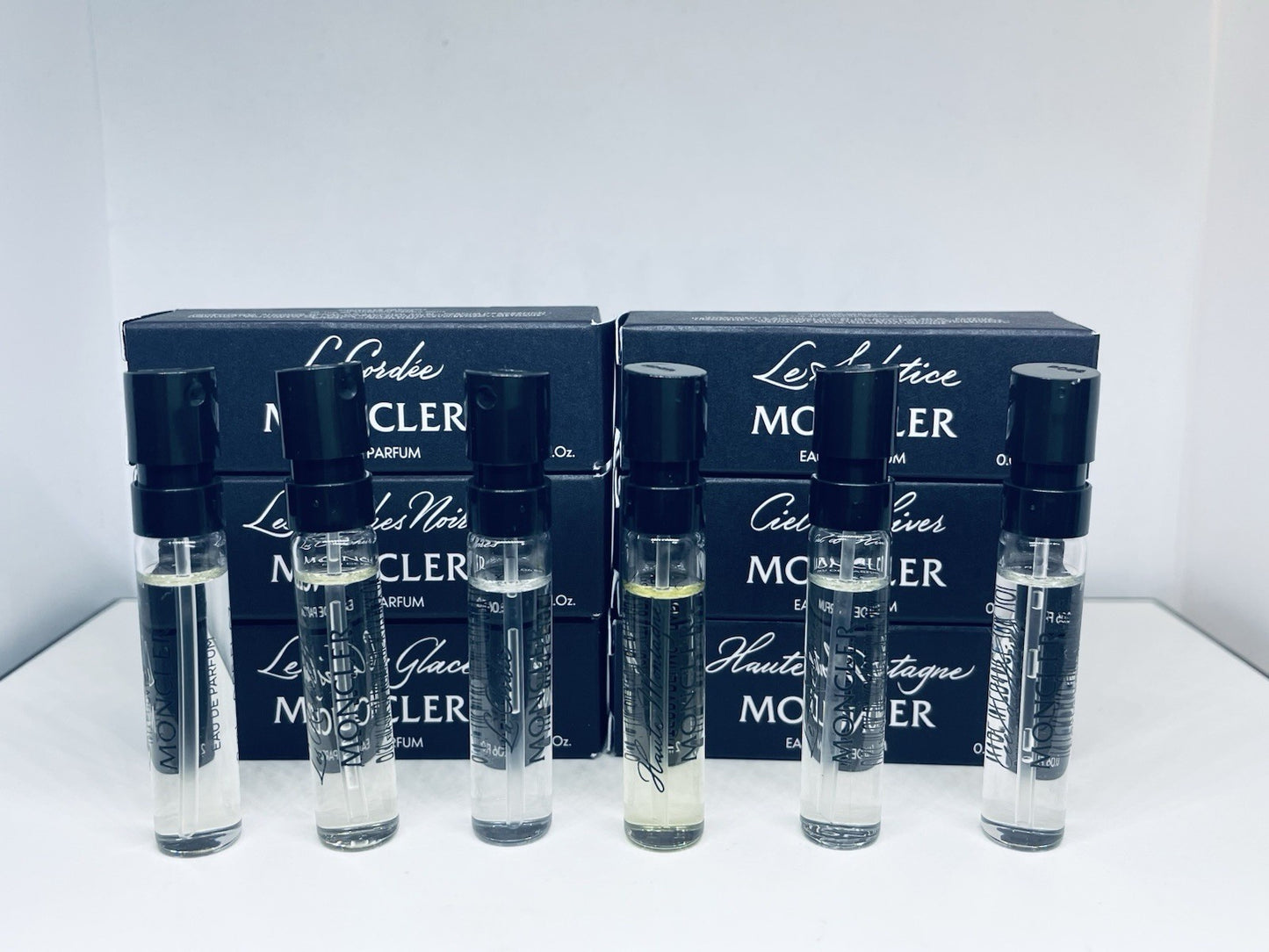 Moncler Perfume Collection Unisex Sample Spray 6pc Set