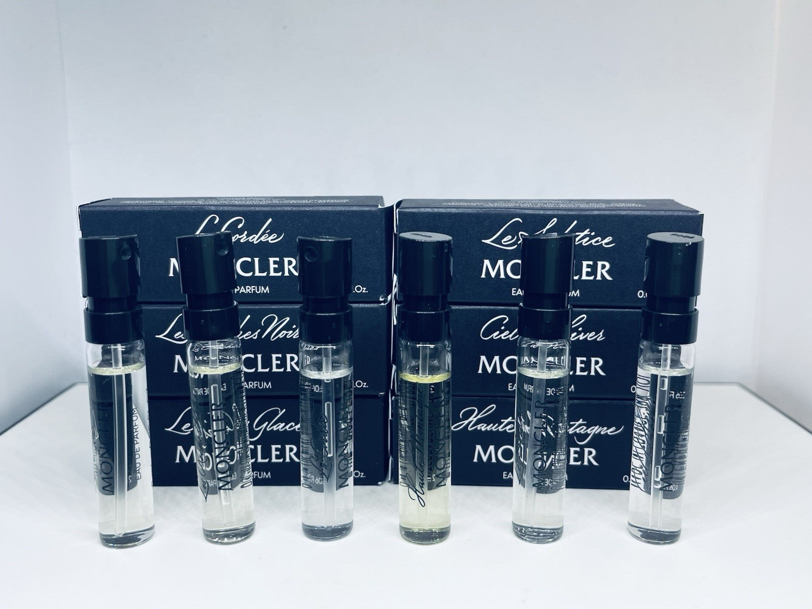 Moncler Perfume Collection Unisex Sample Spray 6pc Set