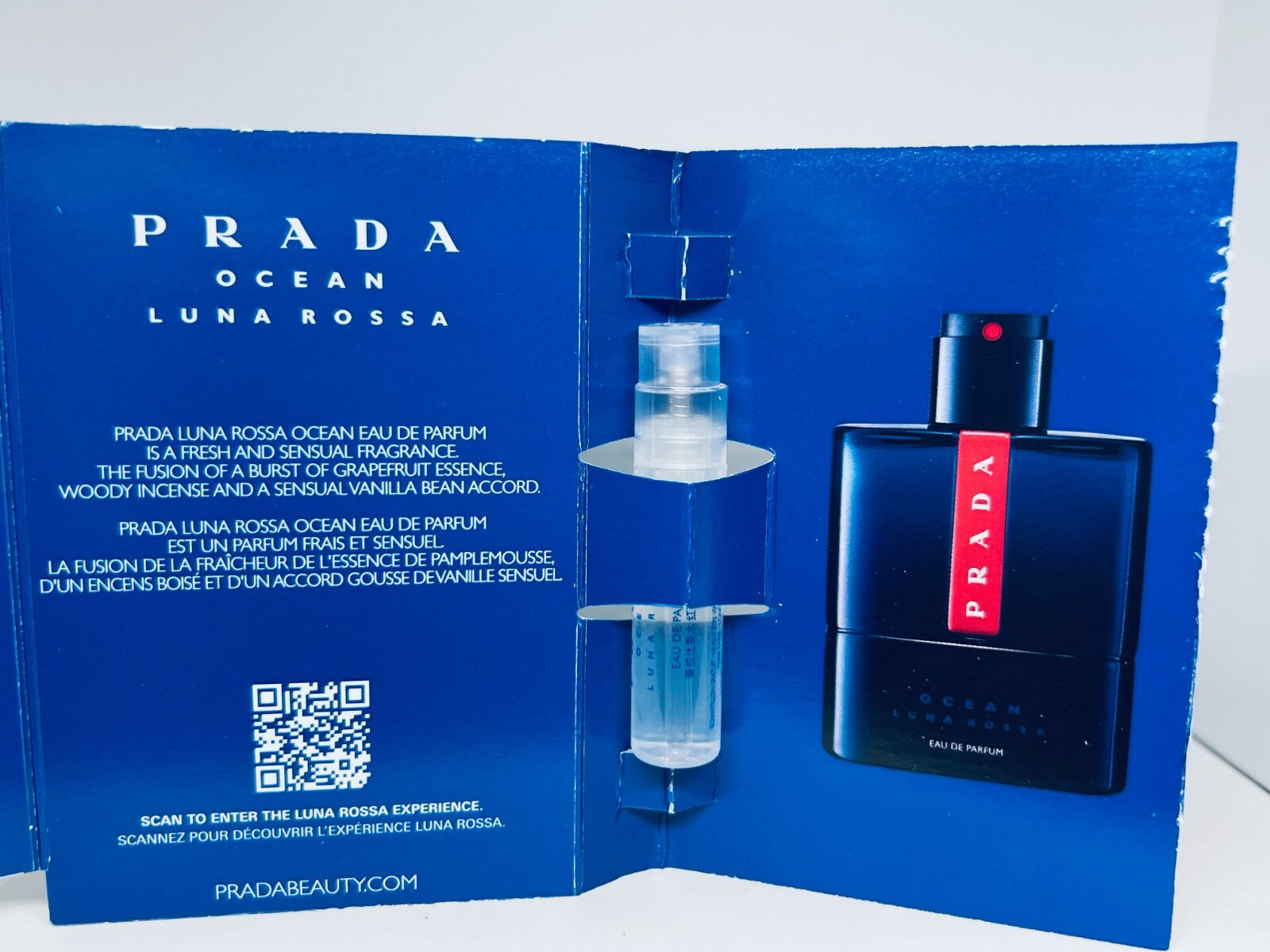 Prada Luna Rossa Ocean Men Cologne Collection Sample Vials Spray 3pc Set