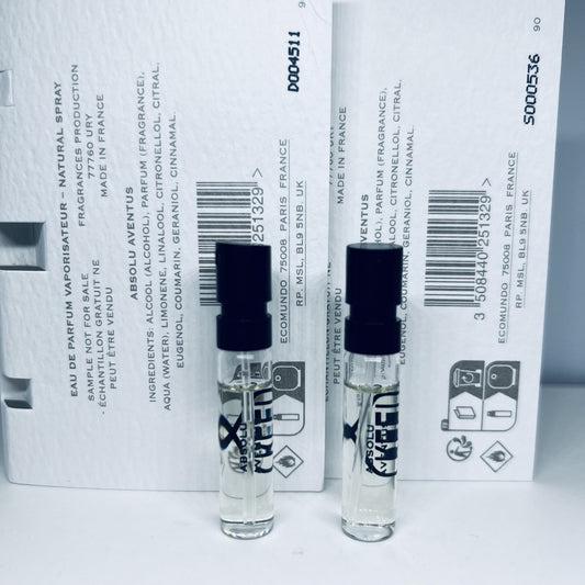 2 Creed Absolu Aventus Eau De Parfum Sample 1.7ml New Release