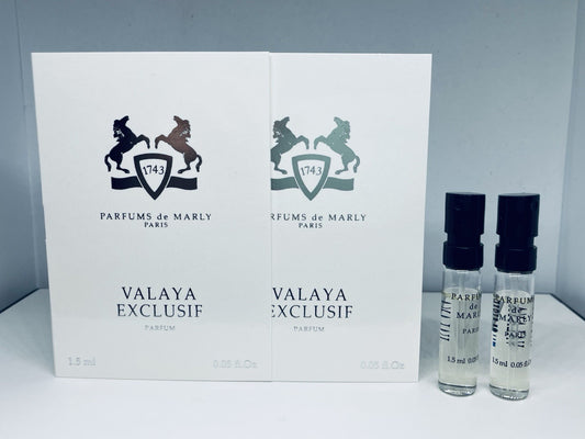 2 Parfums de Marly Valaya Exclusif Eau de Parfum Sample Spray 1.5ml
