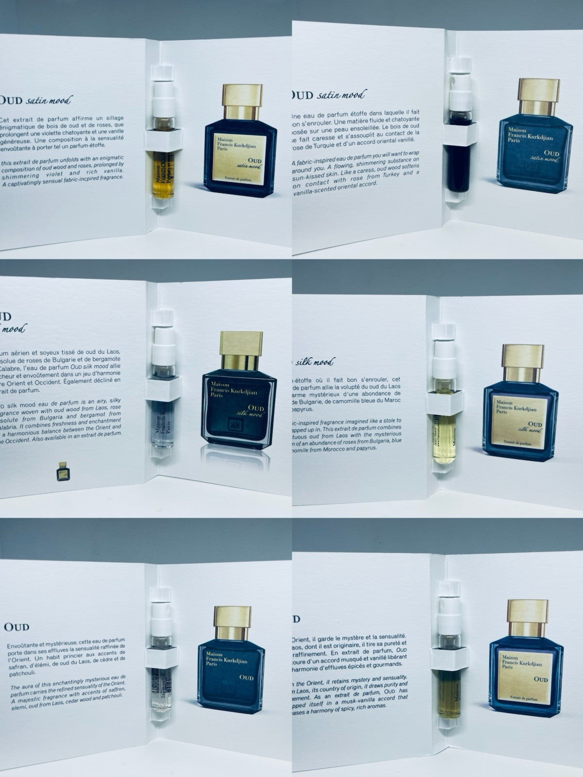Maison Francis Kurkdjian Oud Perfume Discover Collection Sample Spray 6pc Set