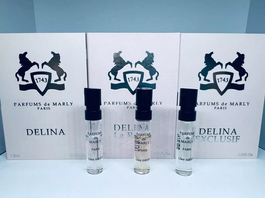 Parfums De Marly Delina, Delina Exclusif, Delina La Rosée EDP Sample Spray 3pc