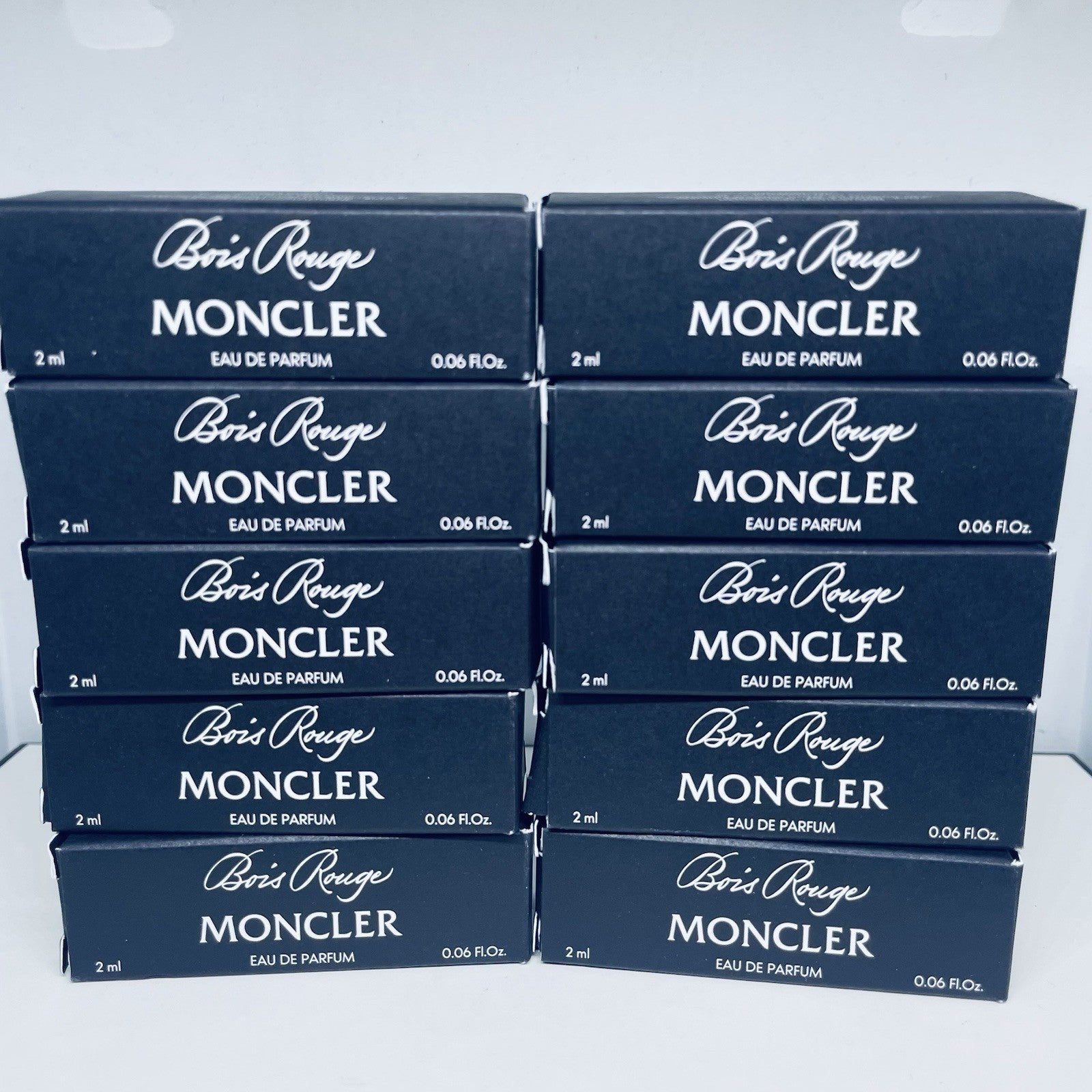10 Pack Moncler Bois Rouge Eau de Parfum Sample Spray 2ml