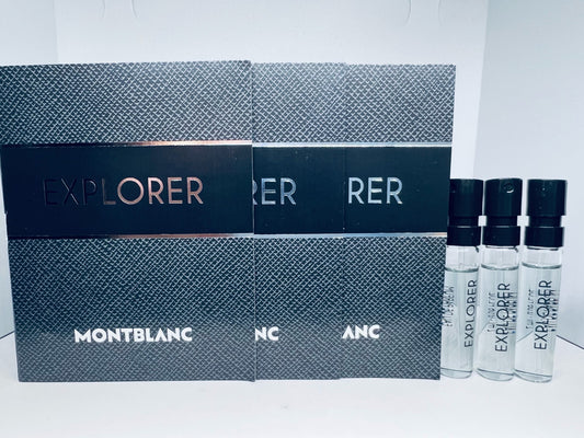 3 Montblanc Explorer Eau de Parfum Sample Spray 2ml / 0.06oz