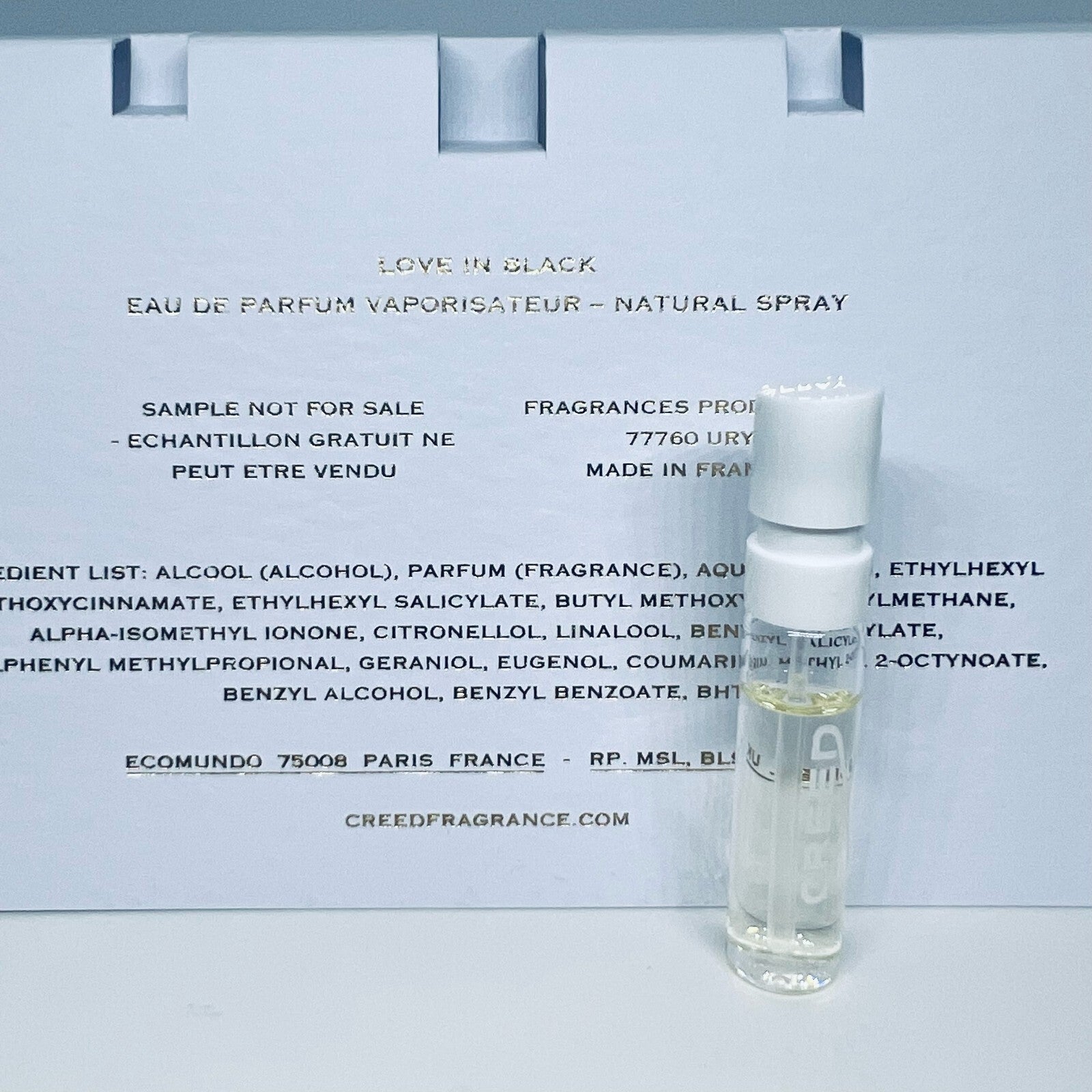 Creed Love in Black Eau de Parfum Sample Spray 1.7ml Official Carded