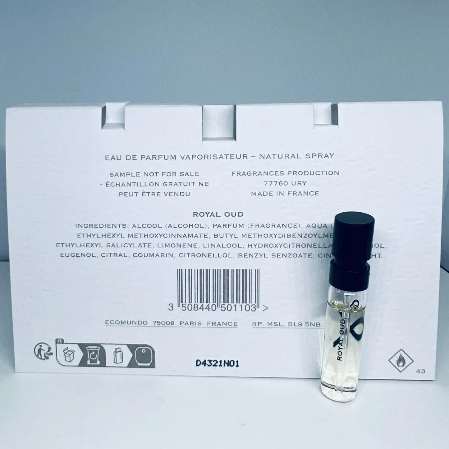 10x Creed Royal Oud EDP Official Carded Sample Spray 1.7ml