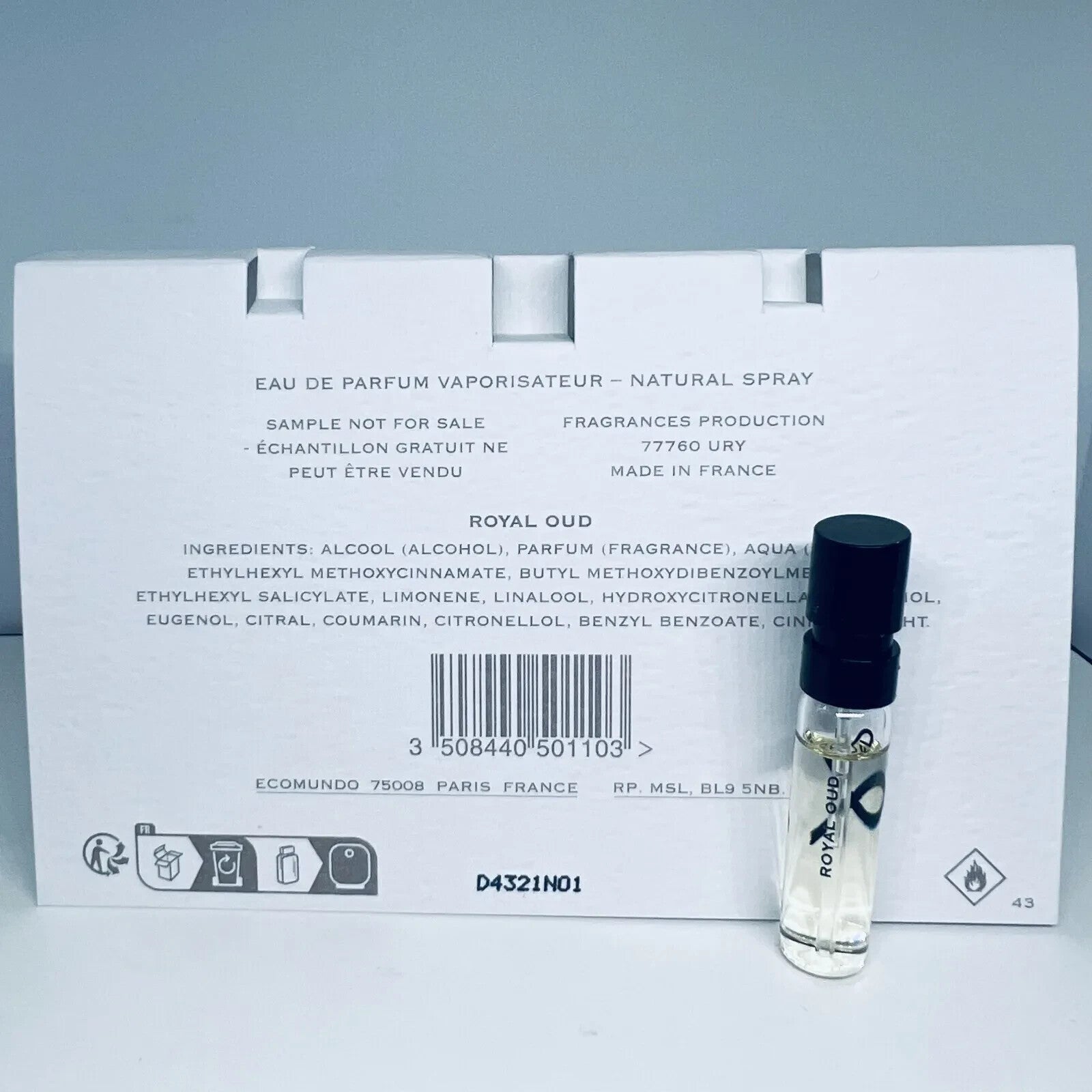 10x Creed Royal Oud EDP Official Carded Sample Spray 1.7ml