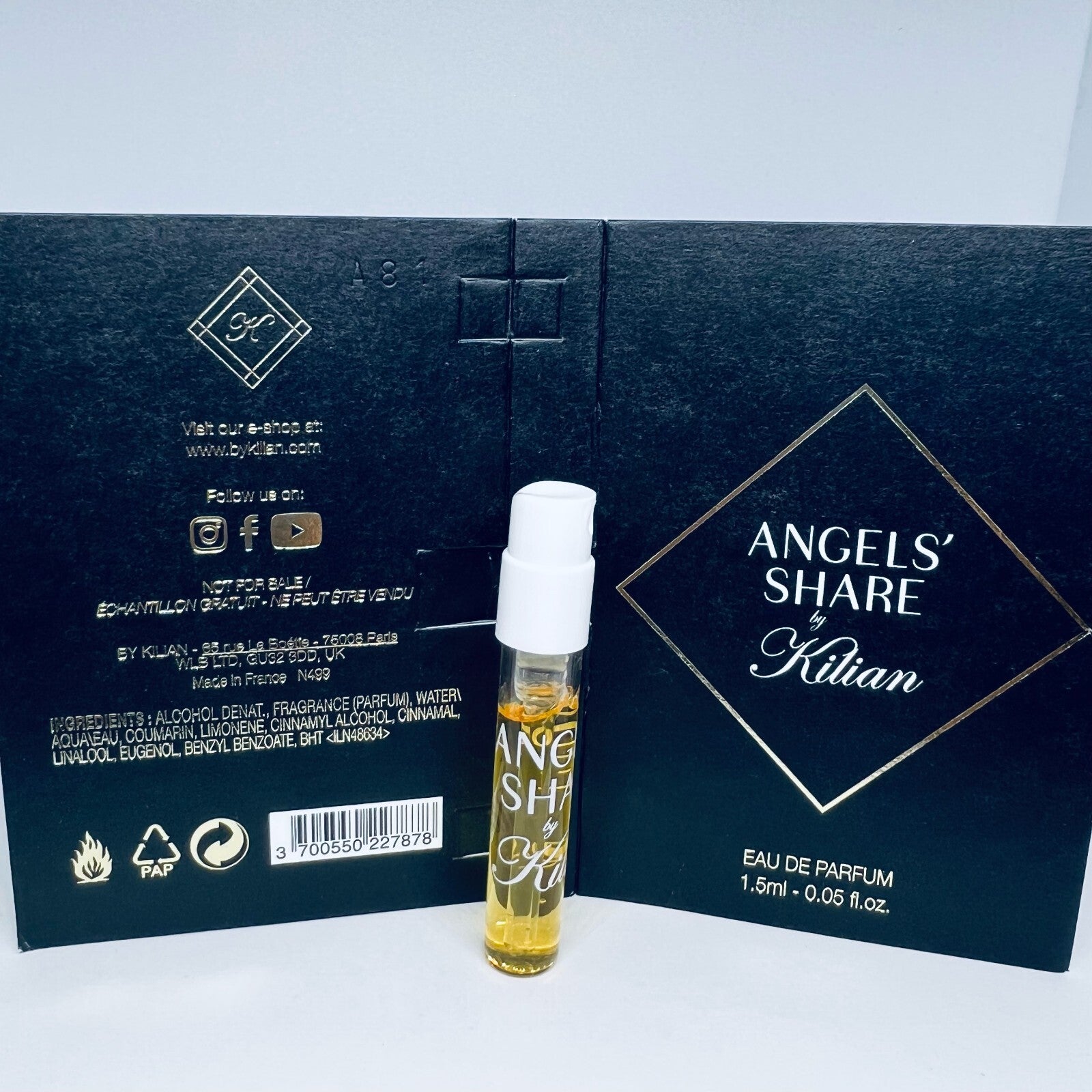 Kilian Angels' Share Eau De Parfum Sample Spray Vials 1.5ml / 0.05oz