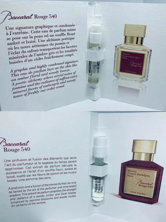 Baccarat Rouge 540 & Extrait by Maison Francis Kurkdjian Vial Sample Set 2ml