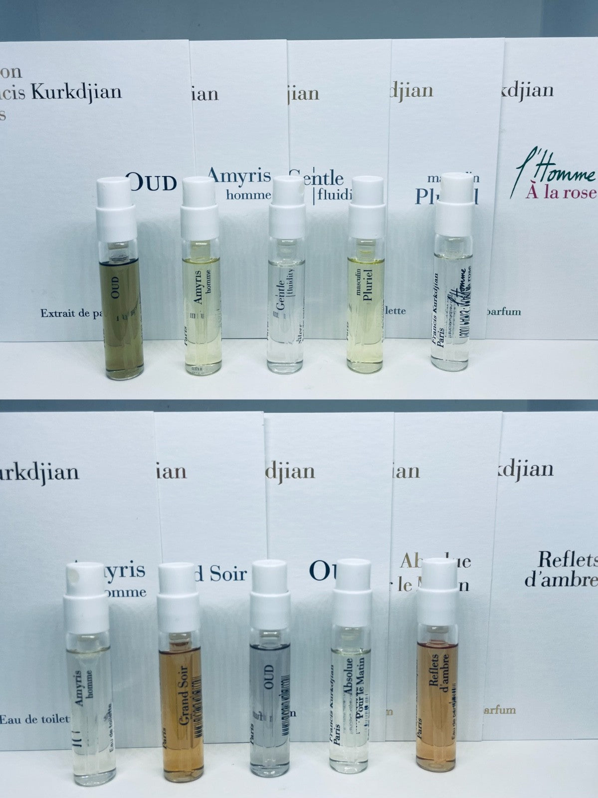 Maison Francis Kurkdjian Perfume Collection For Men Sample Spray 10pc Set 2ml