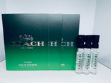 3 Coach Green For Men Eau de Toilette Sample Spray 2ml /0.06oz