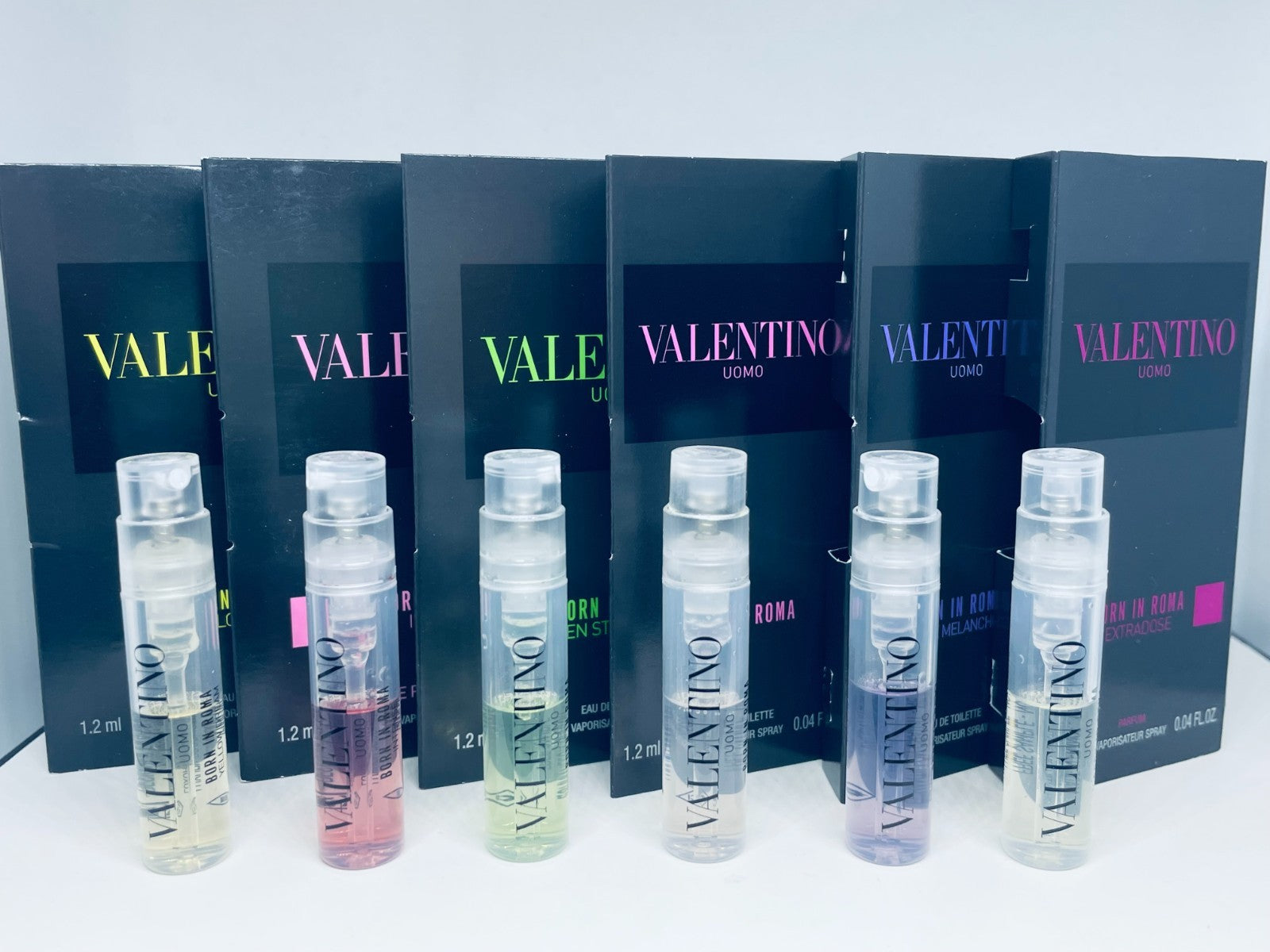Valentino Men Cologne Collection Sample Spray Vials 6Pc Set