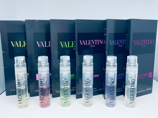 Valentino Men Cologne Collection Sample Spray Vials 6Pc Set