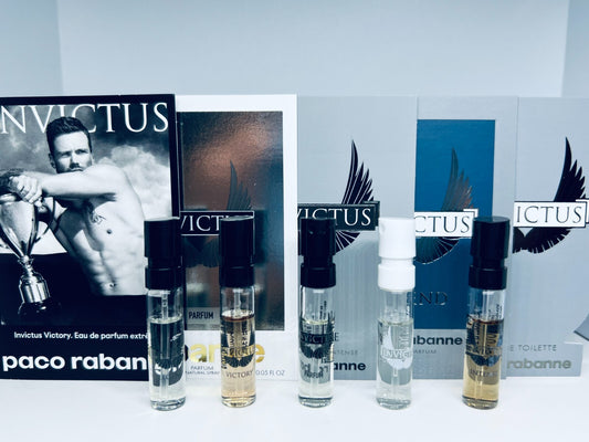 Paco Rabanne 1 Million & Invictus Perfume Collection For Men Sample 10pc Set