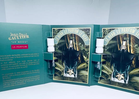 2x Jean Paul Gaultier Le Beau Le Parfum Intense Sample Spray Vials 1.5ml/0.05oz
