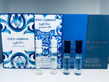 Dolce & Gabbana Lighe Blue Perfume Collection For Men Sample Spray 4pc Set