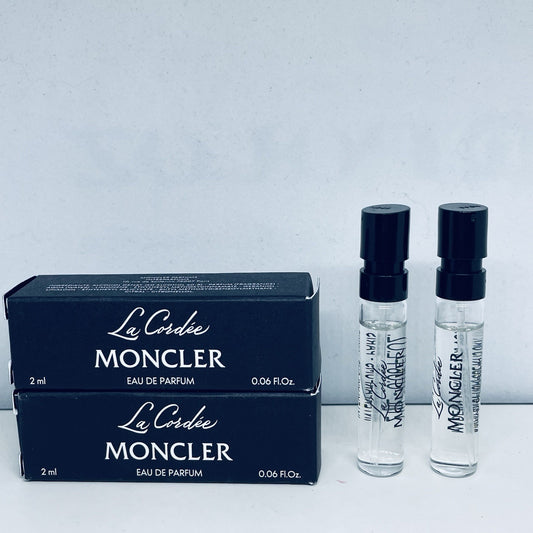2x Moncler La Cordee Eau de Parfum Sample Spray 2ml/0.06oz