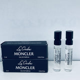 2x Moncler La Cordee Eau de Parfum Sample Spray 2ml/0.06oz