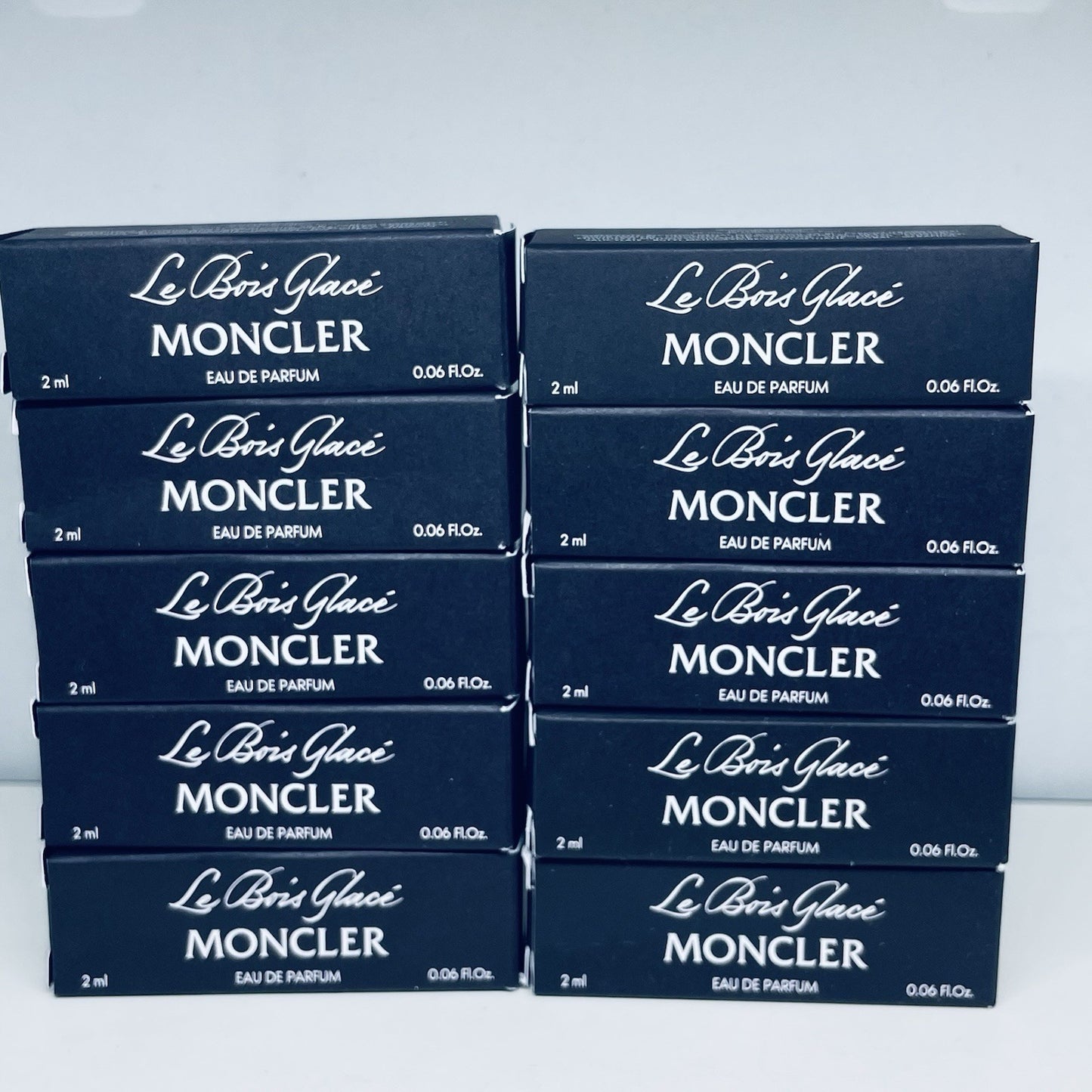 10 Pack Moncler Le Bois Glace Eau de Parfum Sample Spray 2ml/0.06oz