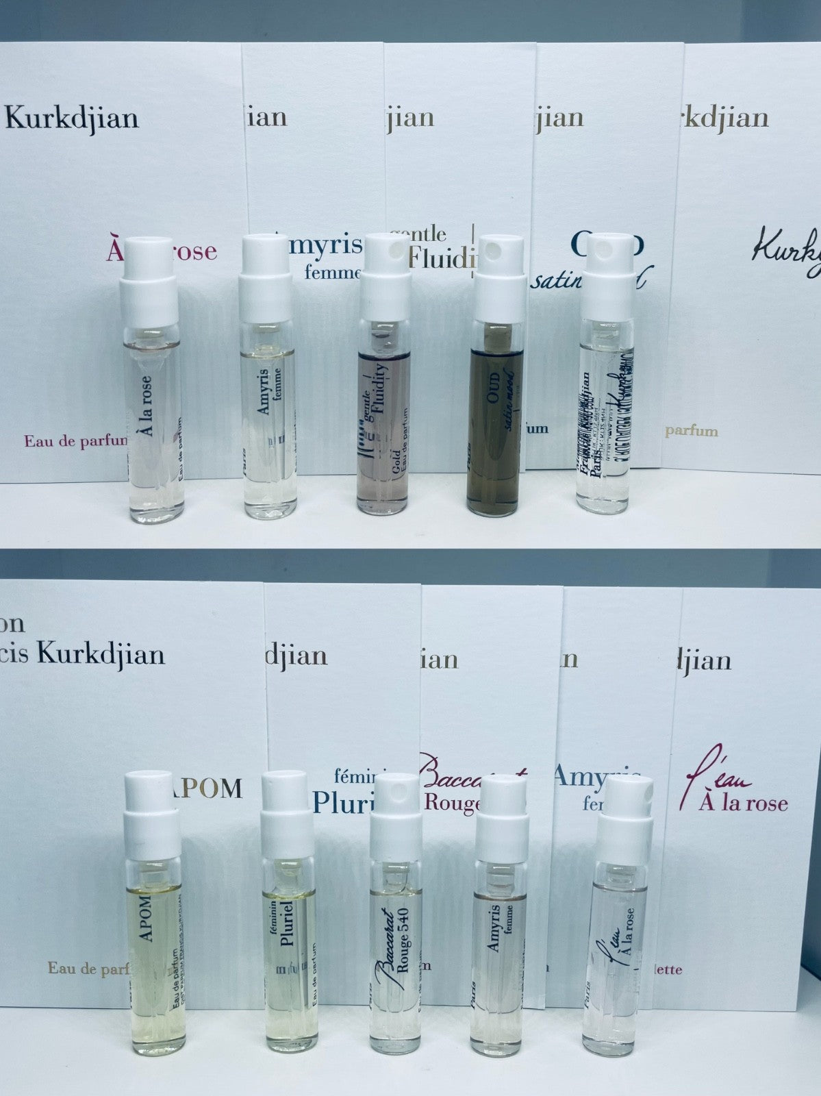 Maison Francis Kurkdjian Perfume Collection For Women Sample Spray 10pc Set 2ml